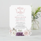 Roze Gouden Miss To Mrs Bruidsfeest Bruidsmeisjesf Kaart (Staand voorkant)