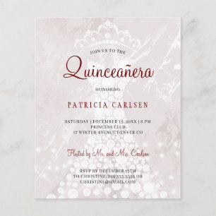 Roze gouden moderne budget quinceanera uitnodiging