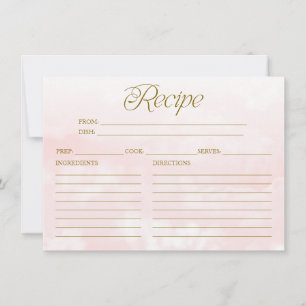 Roze Gouden Moderne Cloud Bruidsfeest Receptkaart Kaart