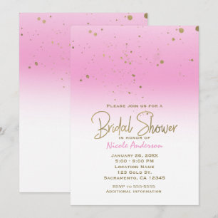 Roze & Gouden Moderne Glam BRUIDSSCHMAK Elegant Kaart
