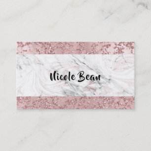 Roze Gouden Moderne Glam Marmer & Glitter Glamour Visitekaartje