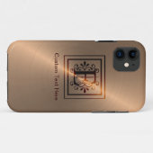 Roze Gouden Monogram E Case-Mate iPhone Case (Achterkant (horizontaal))