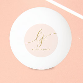 Roze gouden monogram en naam gepersonaliseerd pingpongballen