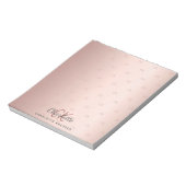 Roze gouden monogram initiaal script notitieblok (Gedraaid)
