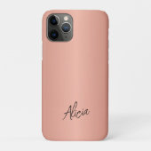 Roze gouden naam handtekening gepersonaliseerd Case-Mate iPhone case (Achterkant)