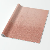 Roze Gouden Nep Glitters Cadeaupapier (Uitgerold)