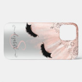 Roze Gouden Nep Wimpers Zilver Case-Mate iPhone Case (Achterkant (horizontaal))