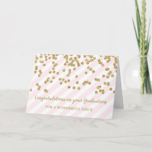 Roze Gouden Nicht Gefeliciteerd Afstuderen Kaart