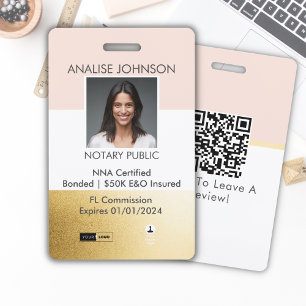 Roze & Gouden Notaris-ondertekenende agent, mobiel Badge