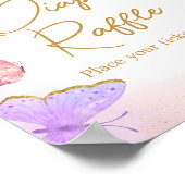 Roze Gouden Paarse Vlinder Luier Raffle Poster (Hoek)