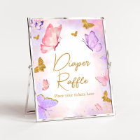 Roze Gouden Paarse Vlinder Luier Raffle