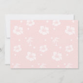 Roze Gouden Palm Tree Tropical Graduation Party Kaart (Achterkant)