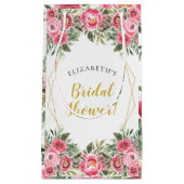 Roze Gouden Pioenbruiloft Klein Cadeauzakje (Voorkant)