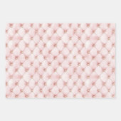 Roze Gouden Pluimen Bruine Boog Bruiloft Feest Inpakpapier Vel (Voorkant 3)