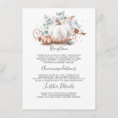 Roze Gouden Pompoen Bruiloft Details Informatie Informatiekaartje (Voorkant)