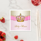 Roze gouden Princess Crown Baby shower Servet (Insitu)