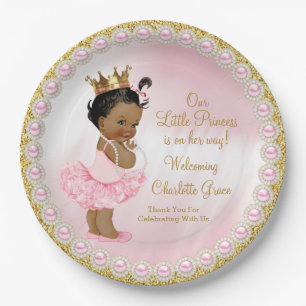 Roze Gouden Prinses Baby Shower Papieren Borden Bordje