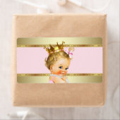 Roze Gouden Prinses Baby shower Waterflesetiket Etiket (Insitu)