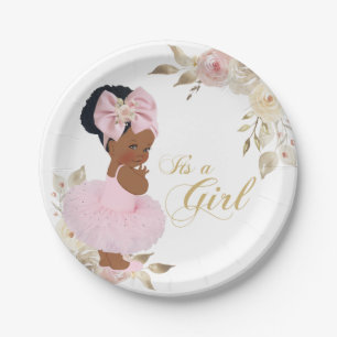 Roze Gouden Prinses Tutu Baby Shower Papieren Bord