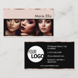 Roze Gouden Productlabels met Logo Foto's Schoon Visitekaartje