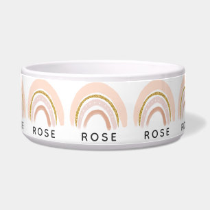 Roze & Gouden Regenboog Elegante Boho Voerbakje