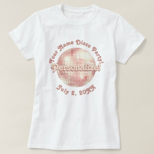 Roze Gouden Retro Disco Bal PERSOONLIJK T-shirt