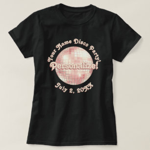 Roze Gouden Retro Disco Bal PERSOONLIJKE T-Shirt