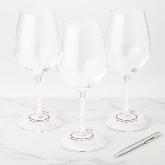 Roze gouden ring bruidsdouche wijnglaslabel (Set)