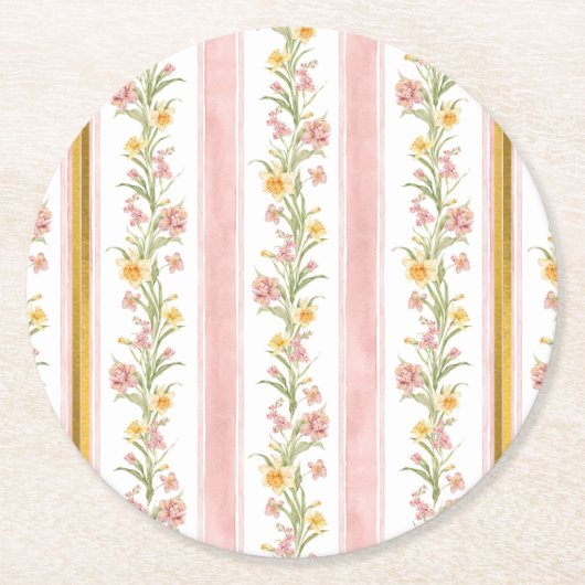 Roze gouden ronde Onderzetter (Voorkant)