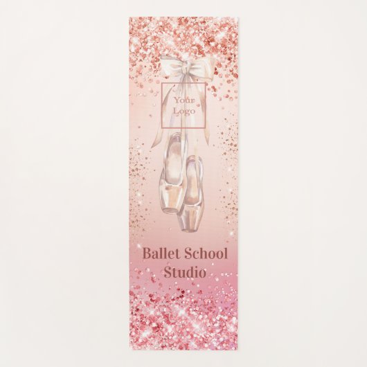 Roze gouden roze glinsterend ballet dansschool log yogamat (Voorkant)