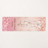 Roze gouden roze glinsterend ballet dansschool log yogamat (Voorkant (horizontaal))
