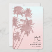 Roze Gouden Roze Palmen Strand Ombre Palmboom Chic Kaart (Achterkant)