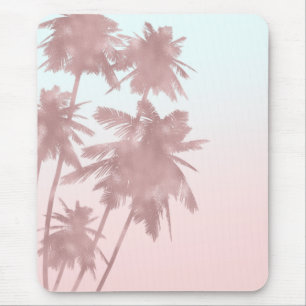 Roze Gouden Roze Palmen Strand Ombre Palmboom Meis Muismat