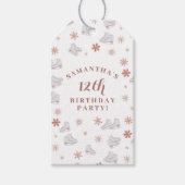 Roze Gouden Schaatsen Blush Roze Schaatsen Verjaar Cadeaulabel (Voorkant)