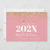 roze gouden script moderne elegante afstuderen kaart (Voorkant)