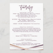 Roze Gouden Slierten Welkomstbrief & Reisprogramma Programma (Achterkant)