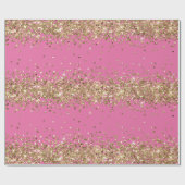 Roze Gouden Sparkle Glitter Cadeaupapier (Vlak)