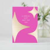 Roze gouden sterren Cadeaubon (Staand voorkant)