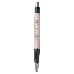 Roze Gouden Sterren Pen
