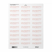 Roze Gouden Stippen Baby shower Adreslabel Etiket (Full Sheet)
