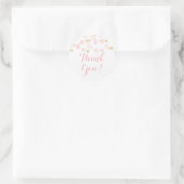Roze Gouden Stippen Baby shower Dank u Ronde Sticker (Tas)
