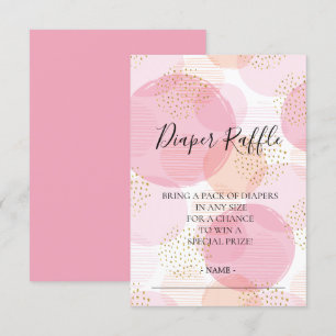 Roze & Gouden Stippen Baby shower Luier Raffle Tic Kaart