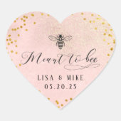 Roze gouden Stippen bedoeld om honing bruiloft gun Hart Sticker (Voorkant)