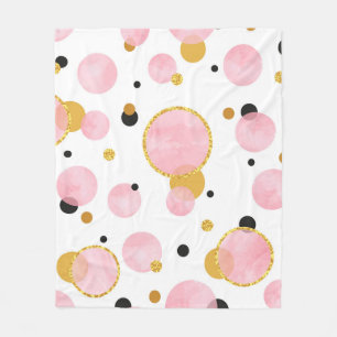 Roze gouden Stippen, geometrische Vintage. Fleece Deken