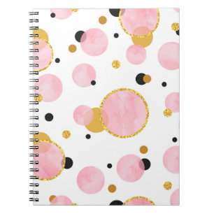 Roze gouden Stippen, geometrische Vintage. Notitieboek