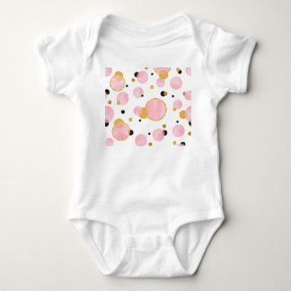 Roze gouden Stippen, geometrische Vintage. Romper