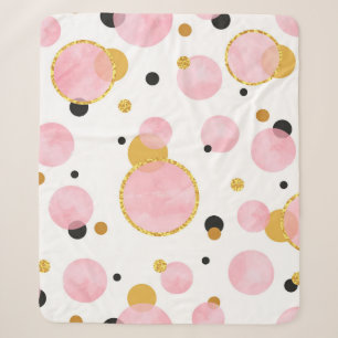 Roze gouden Stippen, geometrische Vintage. Sherpa Deken