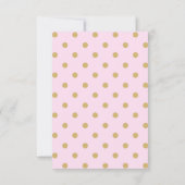 Roze & Gouden Stippen Koninklijke Kroonprinses Bed Bedankkaart (Achterkant)