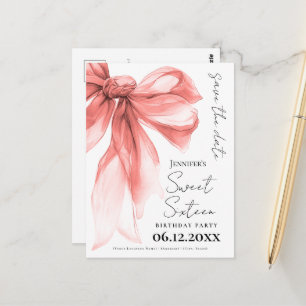 Roze Gouden Strik Verleidelijk Zoete 16 Opslaan va Briefkaart