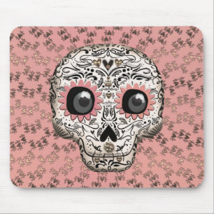 Roze & Gouden Suiker Skull & Schattige Whimsical H Muismat